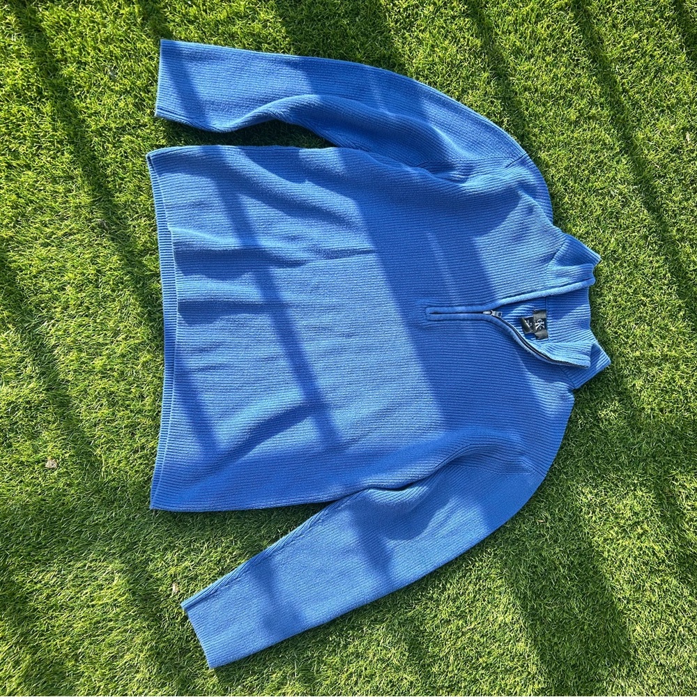 Blue Quarter-Zip Sweater